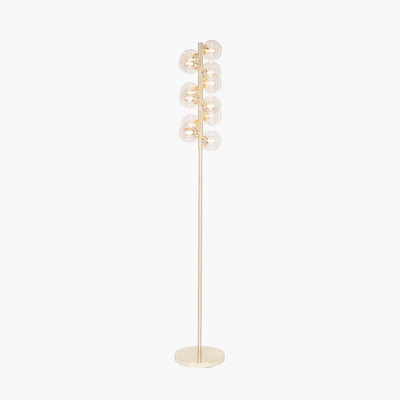 Pacific Lifestyle Lighting Vecchio Lustre Glass Orb and Gold Floor Lamp House of Isabella UK