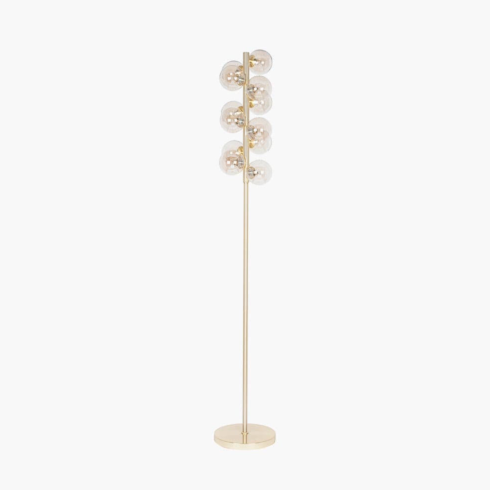 Vecchio Lustre Glass Orb and Gold Floor Lamp.