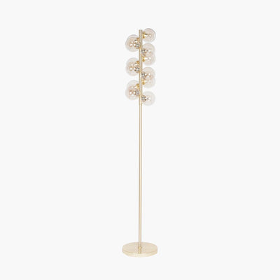 Pacific Lifestyle Lighting Vecchio Lustre Glass Orb and Gold Floor Lamp House of Isabella UK