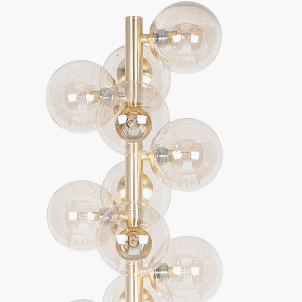 Pacific Lifestyle Lighting Vecchio Lustre Glass Orb and Gold Floor Lamp House of Isabella UK