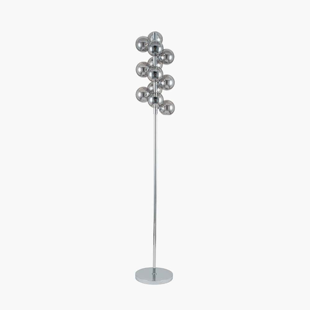 Pacific Lifestyle Lighting Vecchio Smoke Glass Orb and Chrome Floor Lamp House of Isabella UK