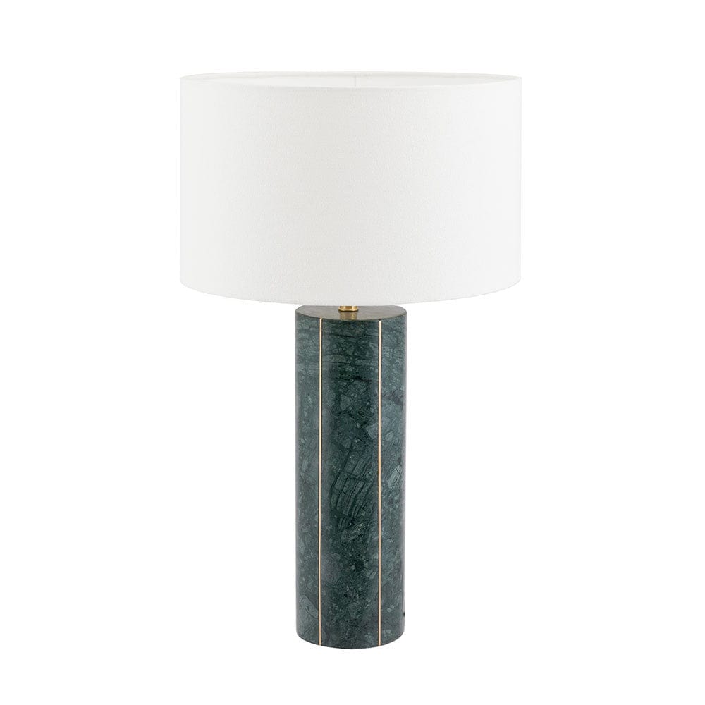 Venetia Green Marble and Gold Metal Tall Table Lamp.