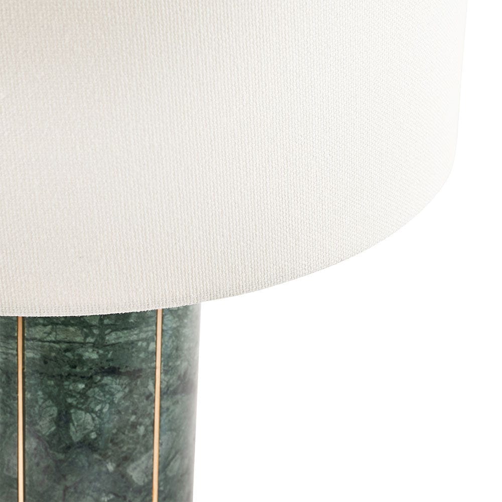 Venetia Green Marble and Gold Metal Tall Table Lamp.