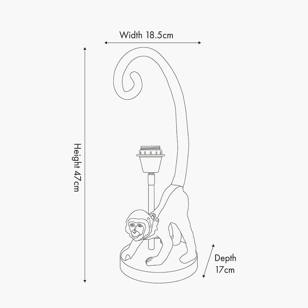 Vervet Antique Brass Metal Monkey Table Lamp.