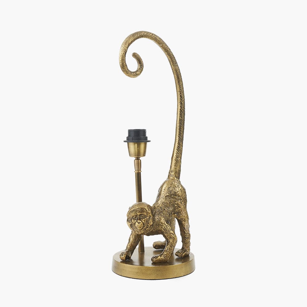 Vervet Antique Brass Metal Monkey Table Lamp.