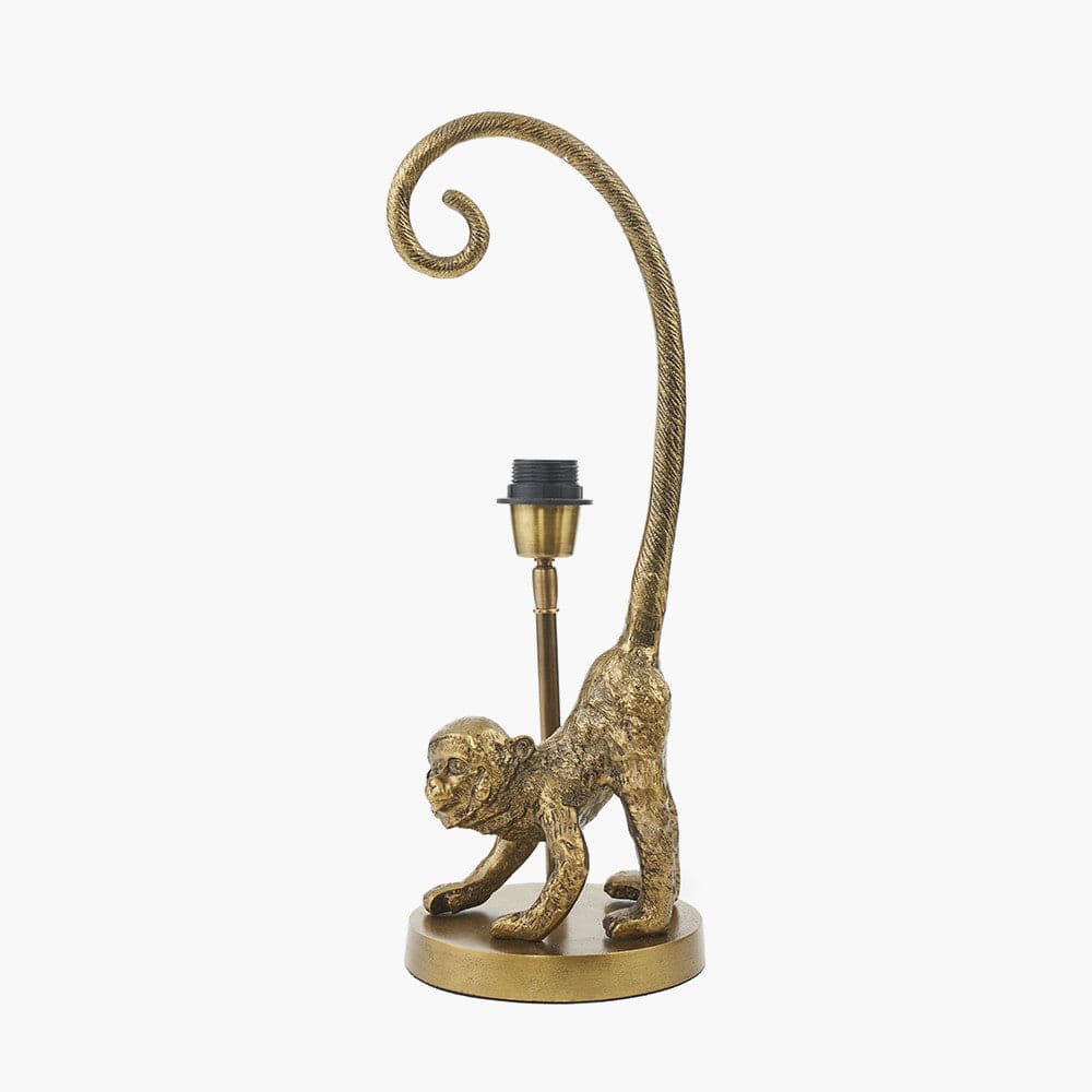 Vervet Antique Brass Metal Monkey Table Lamp.