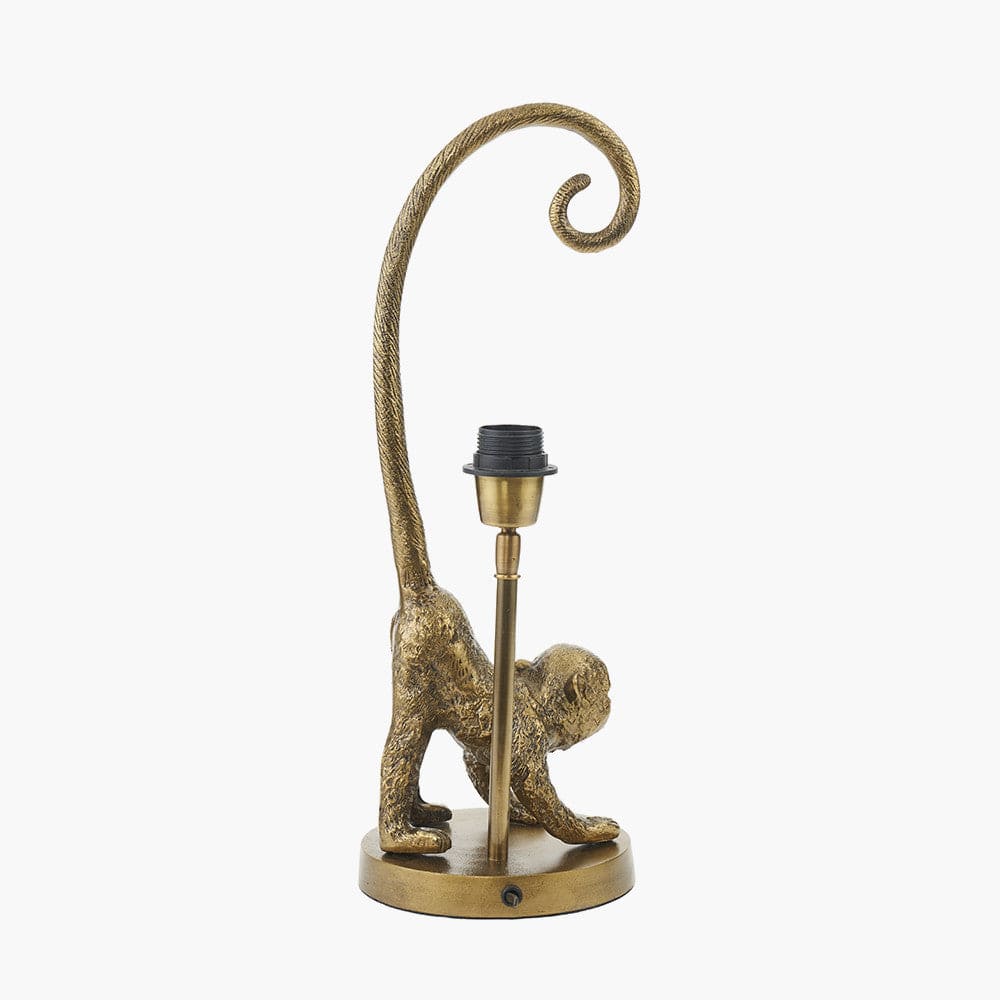 Vervet Antique Brass Metal Monkey Table Lamp.