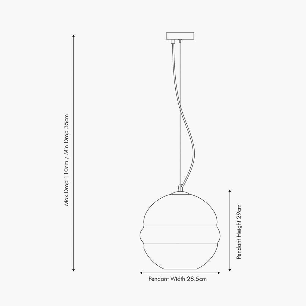 Vicenza Navy Ripple Glass Pendant.