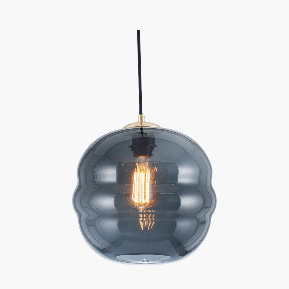 Vicenza Navy Ripple Glass Pendant.