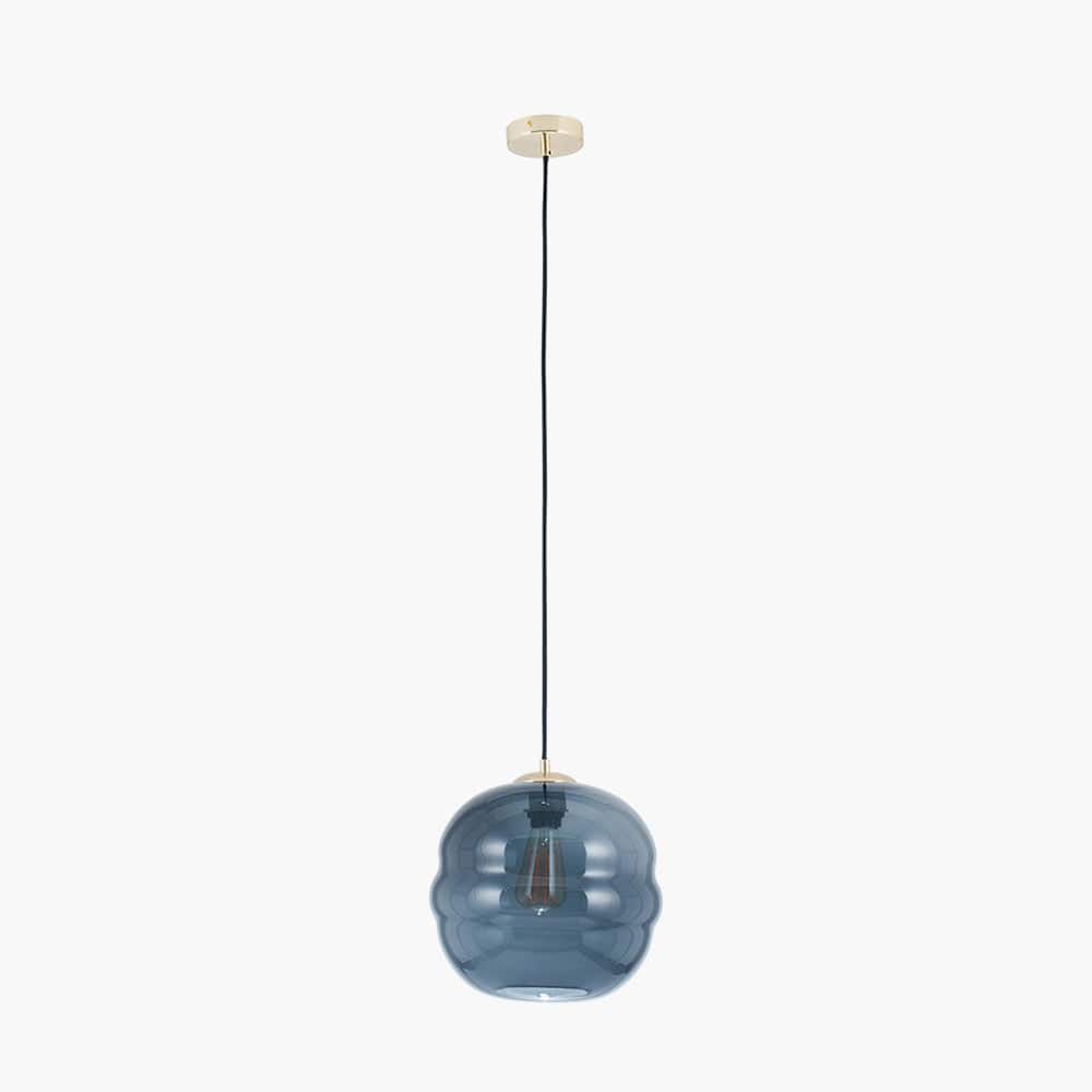 Vicenza Navy Ripple Glass Pendant.