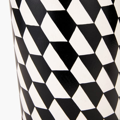 Pacific Lifestyle Lighting Victor Black and White Geometric Hand Painted Metal Table Lamp House of Isabella UK