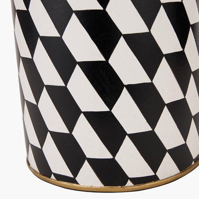 Pacific Lifestyle Lighting Victor Black and White Geometric Hand Painted Metal Table Lamp House of Isabella UK