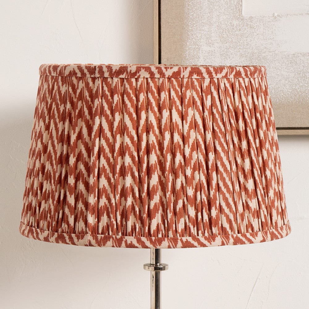 Pacific Lifestyle Lighting Vienna 30cm Chevron Mushroom Pleated Red Tapered Shade House of Isabella UK