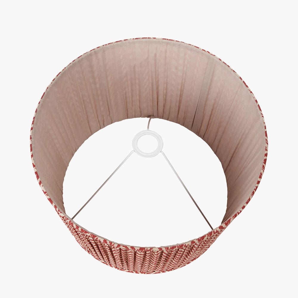 Pacific Lifestyle Lighting Vienna 30cm Chevron Mushroom Pleated Red Tapered Shade House of Isabella UK