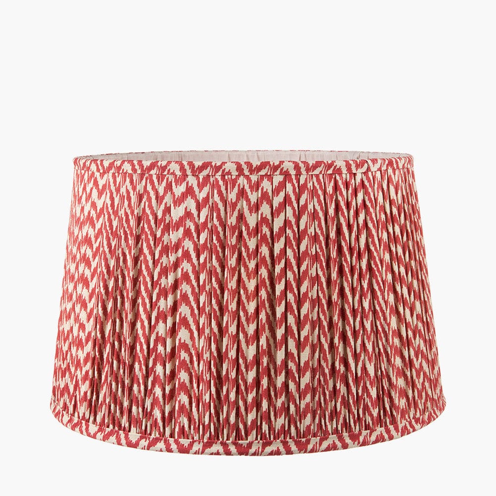 Pacific Lifestyle Lighting Vienna 30cm Chevron Mushroom Pleated Red Tapered Shade House of Isabella UK