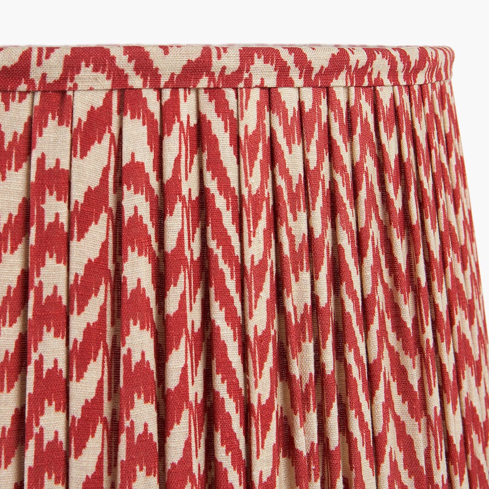 Pacific Lifestyle Lighting Vienna 30cm Chevron Mushroom Pleated Red Tapered Shade House of Isabella UK