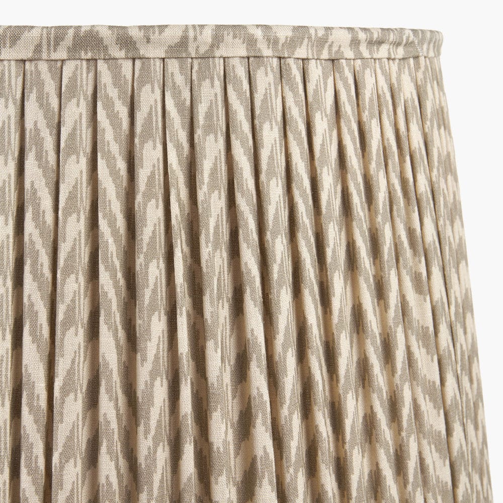 Pacific Lifestyle Lighting Vienna 30cm Chevron Mushroom Pleated Taupe Tapered Shade House of Isabella UK