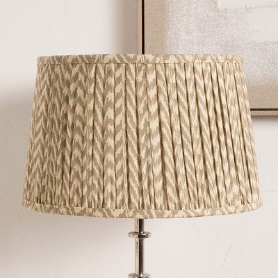 Pacific Lifestyle Lighting Vienna 30cm Chevron Mushroom Pleated Taupe Tapered Shade House of Isabella UK