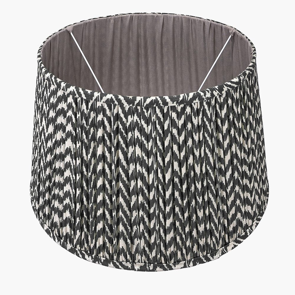 Pacific Lifestyle Lighting Vienna 30cm Zig Zag Gathered Black Empire Shade House of Isabella UK