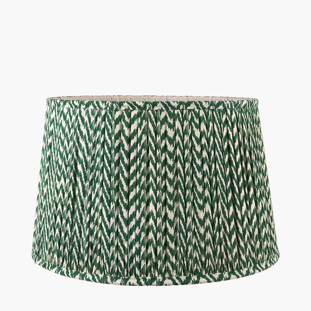 Pacific Lifestyle Lighting Vienna 30cm Zig Zag Gathered Forest Green Empire Shade House of Isabella UK