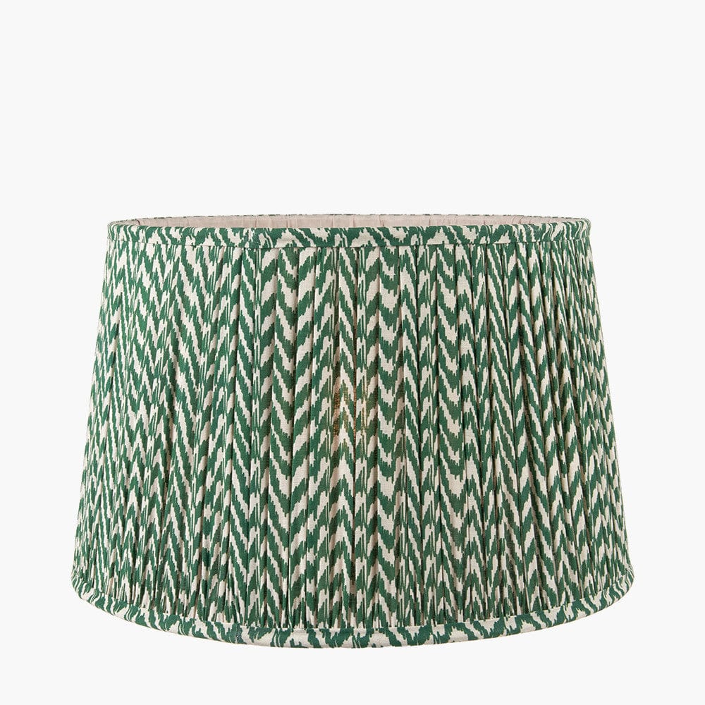 Pacific Lifestyle Lighting Vienna 30cm Zig Zag Gathered Forest Green Empire Shade House of Isabella UK