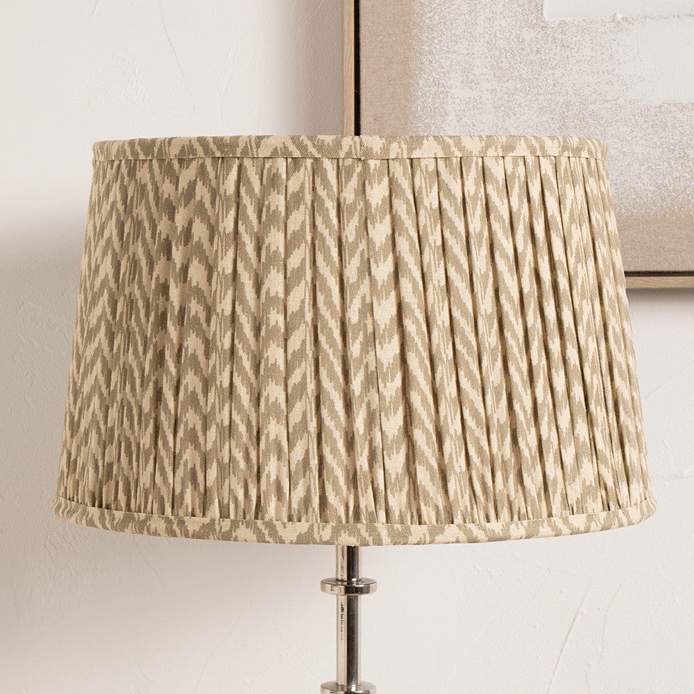 Pacific Lifestyle Lighting Vienna 35cm Chevron Mushroom Pleated Taupe Tapered Shade House of Isabella UK