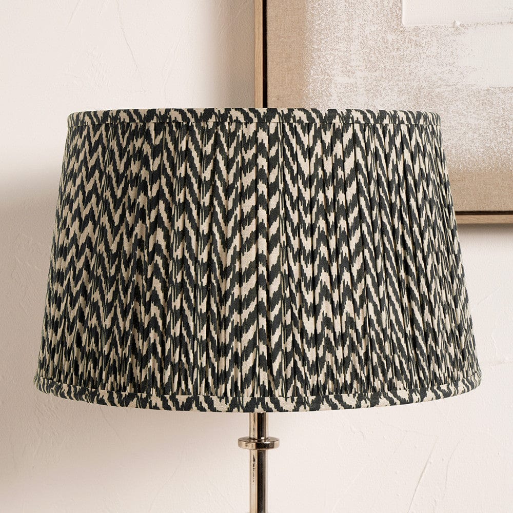 Pacific Lifestyle Lighting Vienna 35cm Zig Zag Gathered Black Empire Shade House of Isabella UK