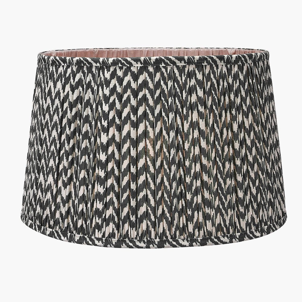 Pacific Lifestyle Lighting Vienna 35cm Zig Zag Gathered Black Empire Shade House of Isabella UK