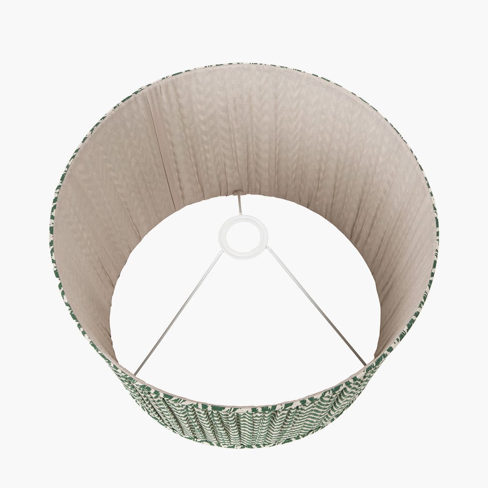 Pacific Lifestyle Lighting Vienna 35cm Zig Zag Gathered Forest Green Empire Shade House of Isabella UK