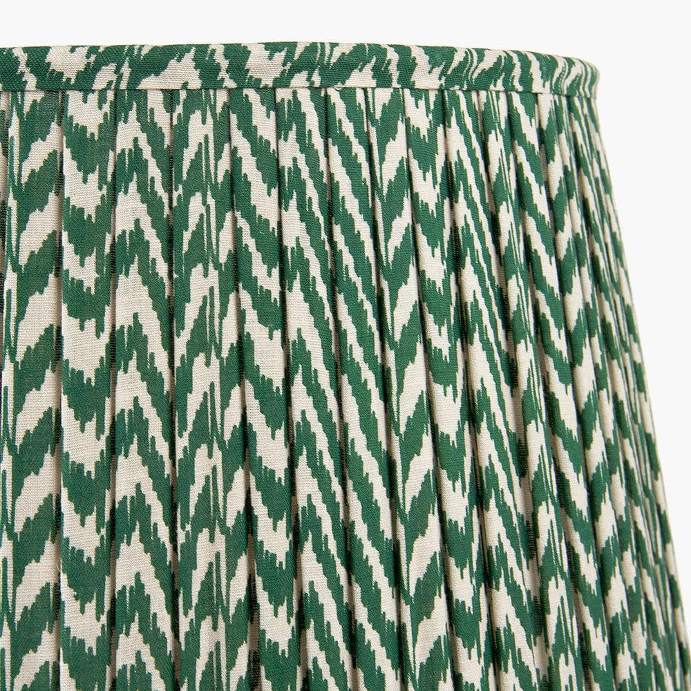 Pacific Lifestyle Lighting Vienna 35cm Zig Zag Gathered Forest Green Empire Shade House of Isabella UK