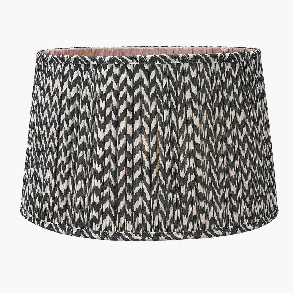 Vienna 40cm Black Chevron Mushroom Pleat Lampshade.