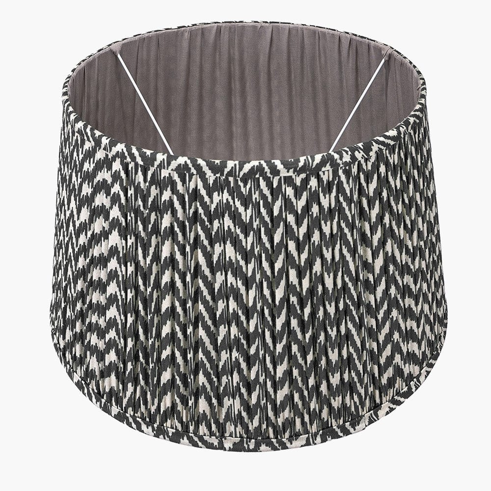 Vienna 40cm Black Chevron Mushroom Pleat Lampshade.