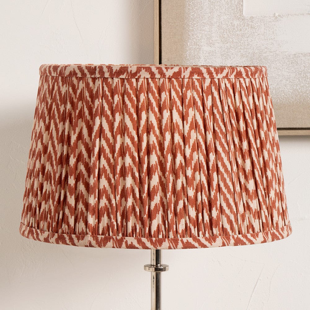Vienna 40cm Chevron Mushroom Pleated Red Tapered Shade.