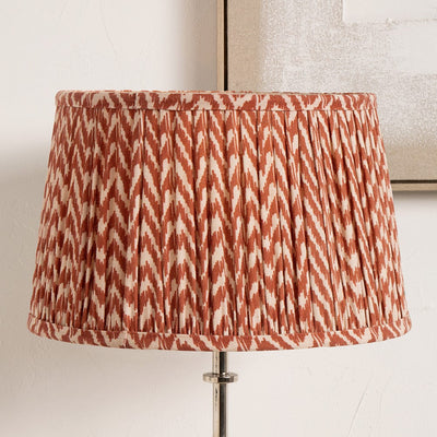 Pacific Lifestyle Lighting Vienna 40cm Chevron Mushroom Pleated Red Tapered Shade House of Isabella UK