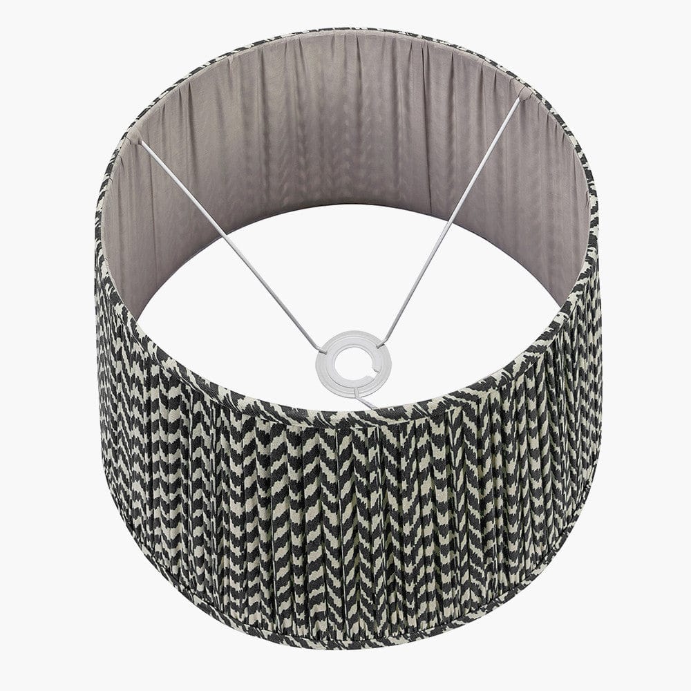 Vienna 50cm Black Chevron Mushroom Pleat Lampshade.