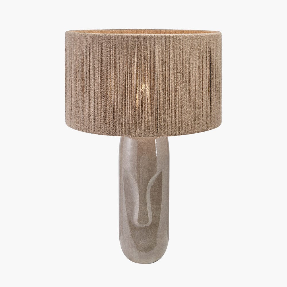 Visage Grey Face Design Tall Stoneware Table Lamp.