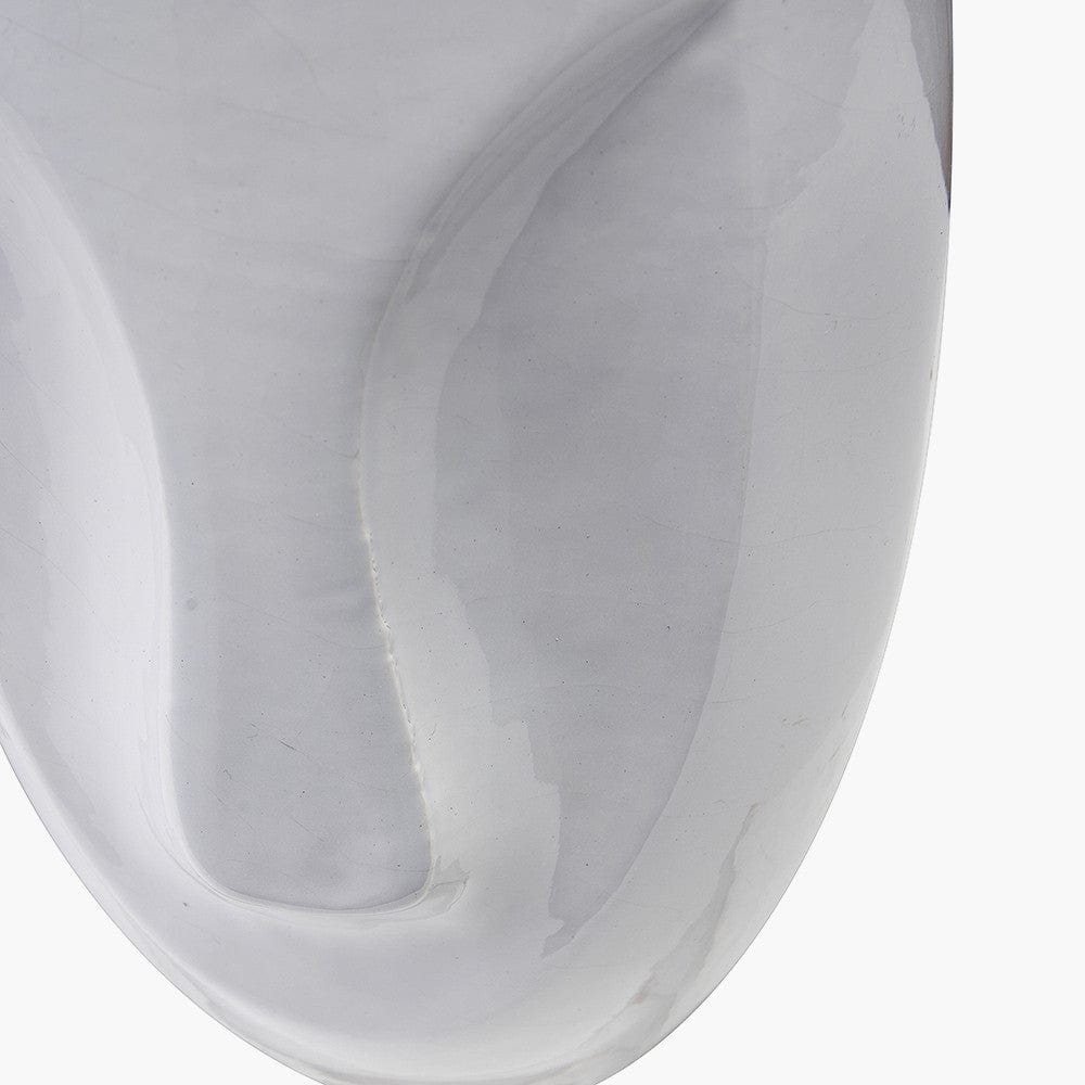 Visage White Face Design Small Stoneware Table Lamp.