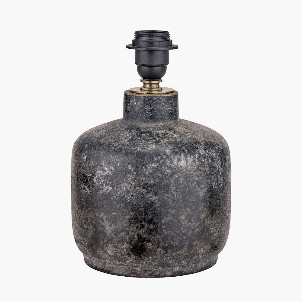 Pacific Lifestyle Lighting Vulcan Textured Volcanic Effect Grey Small Stoneware Table Lamp Base House of Isabella UK
