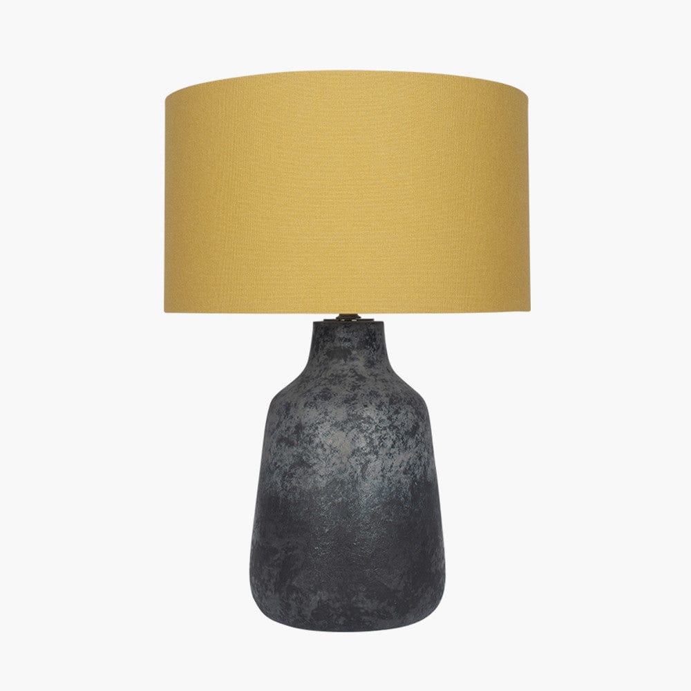 Vulcan Textured Volcanic Effect Grey Stoneware Table Lamp - Base Only.