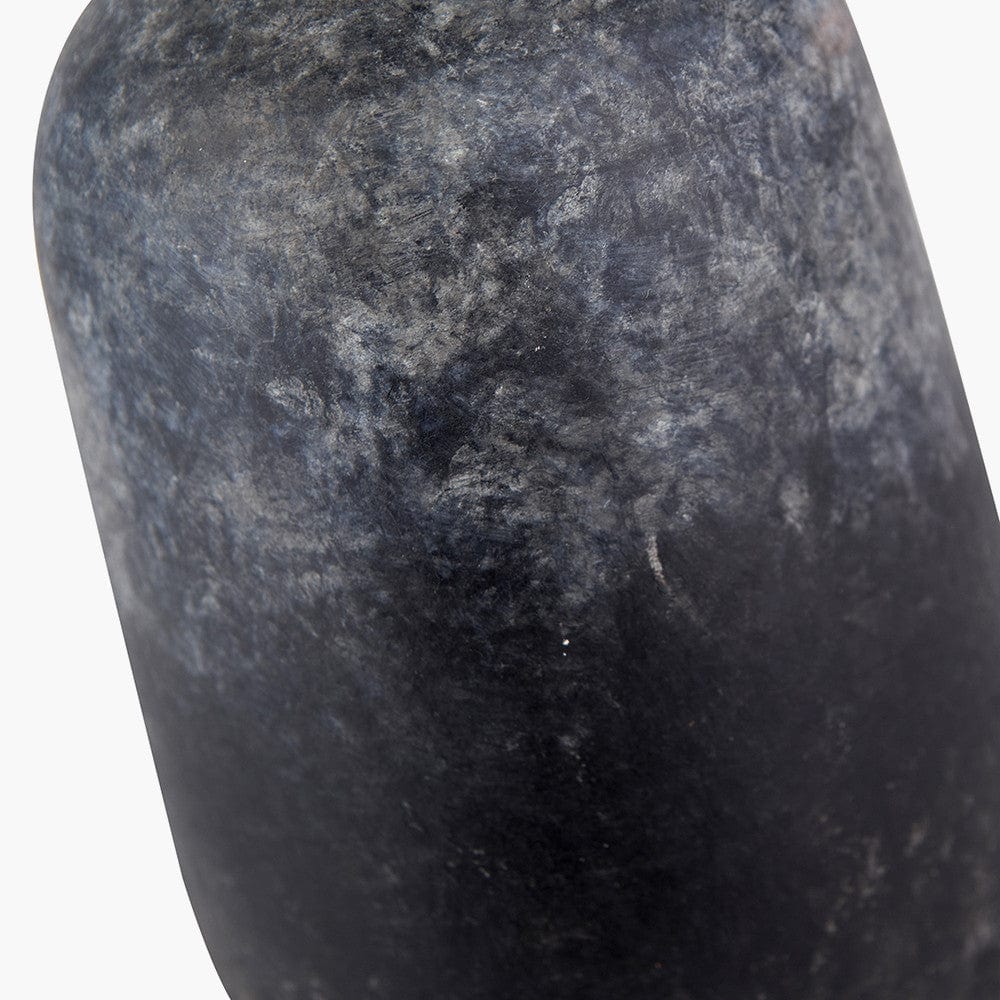 Pacific Lifestyle Lighting Vulcan Textured Volcanic Effect Grey Stoneware Table Lamp Base with Edward 35cm Natural Linen Cylinder Lampshade House of Isabella UK