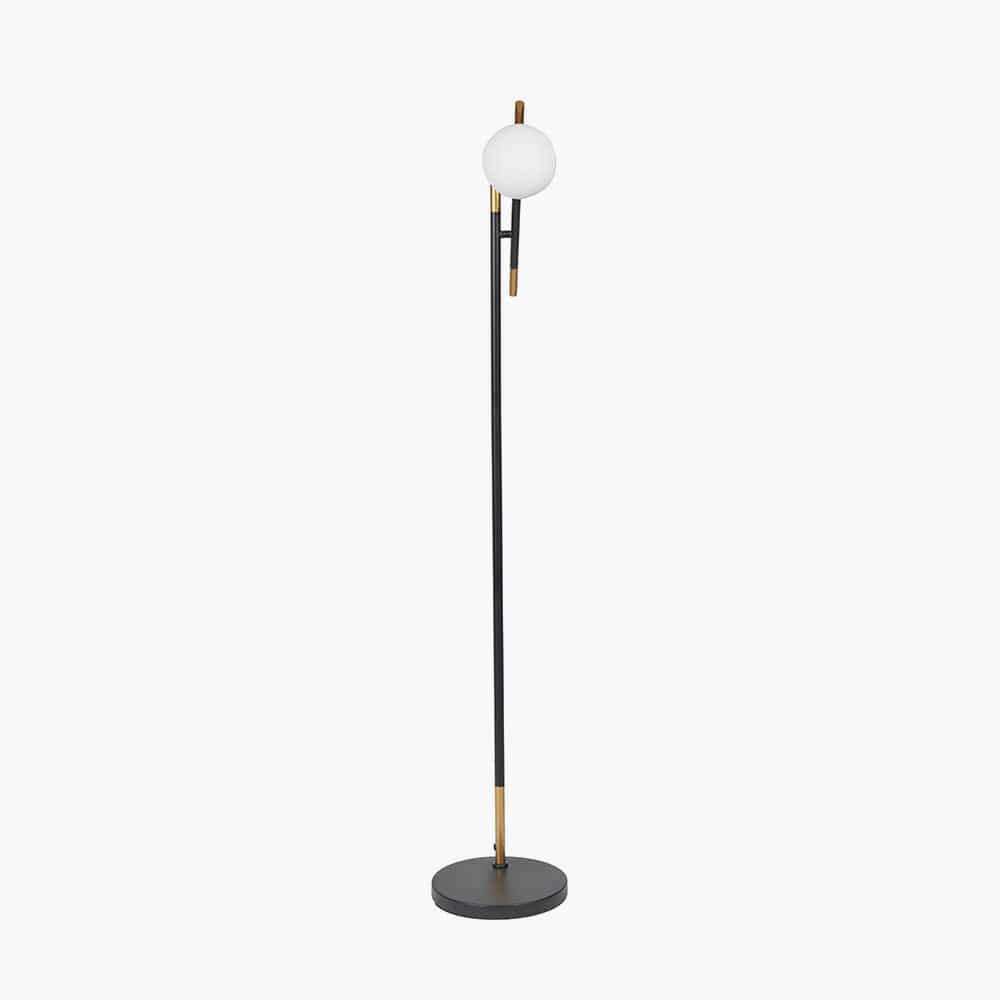 Wanda White Orb and Black Metal Floor Lamp.