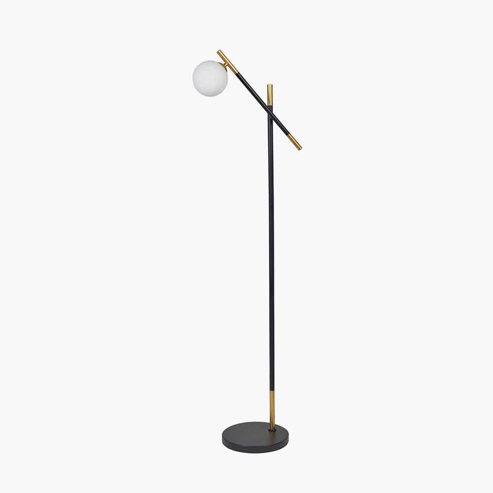 Wanda White Orb and Black Metal Floor Lamp.