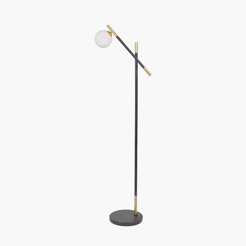 Wanda White Orb and Black Metal Floor Lamp.