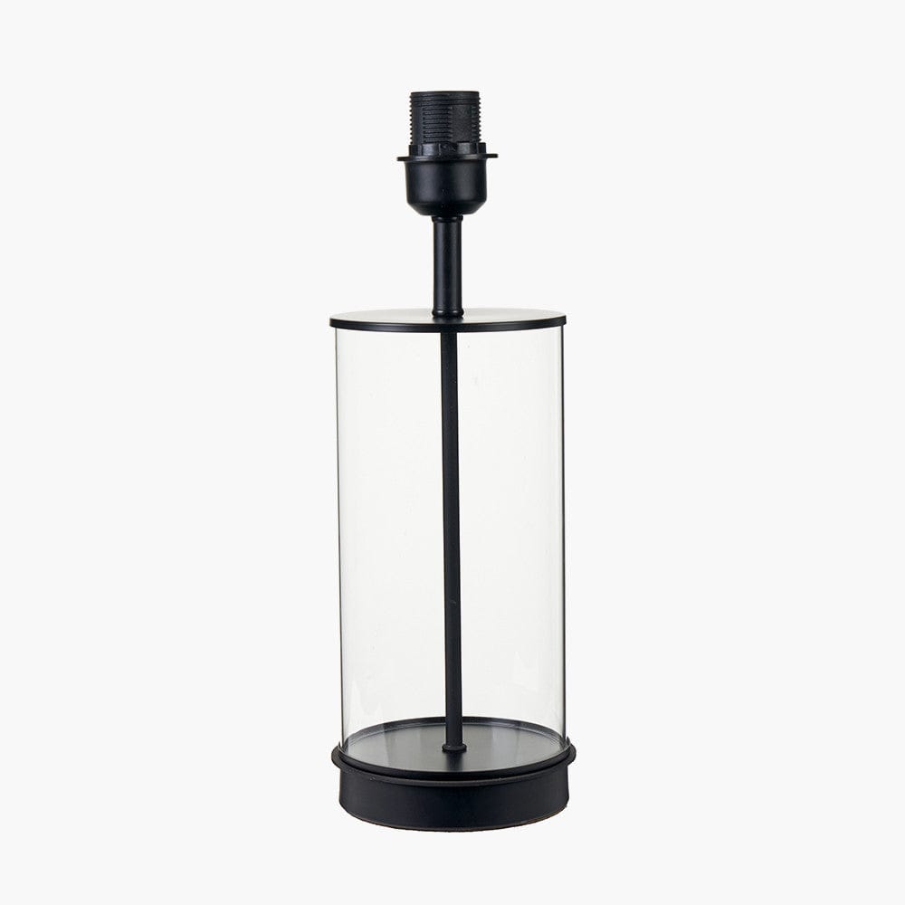 Westwood Clear Glass and Black Metal Table Lamp.