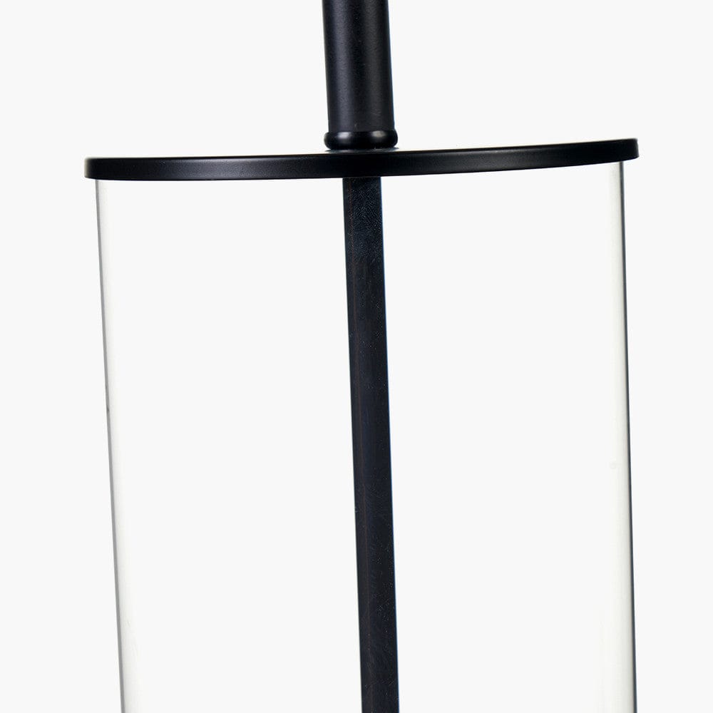 Westwood Clear Glass and Black Metal Table Lamp.