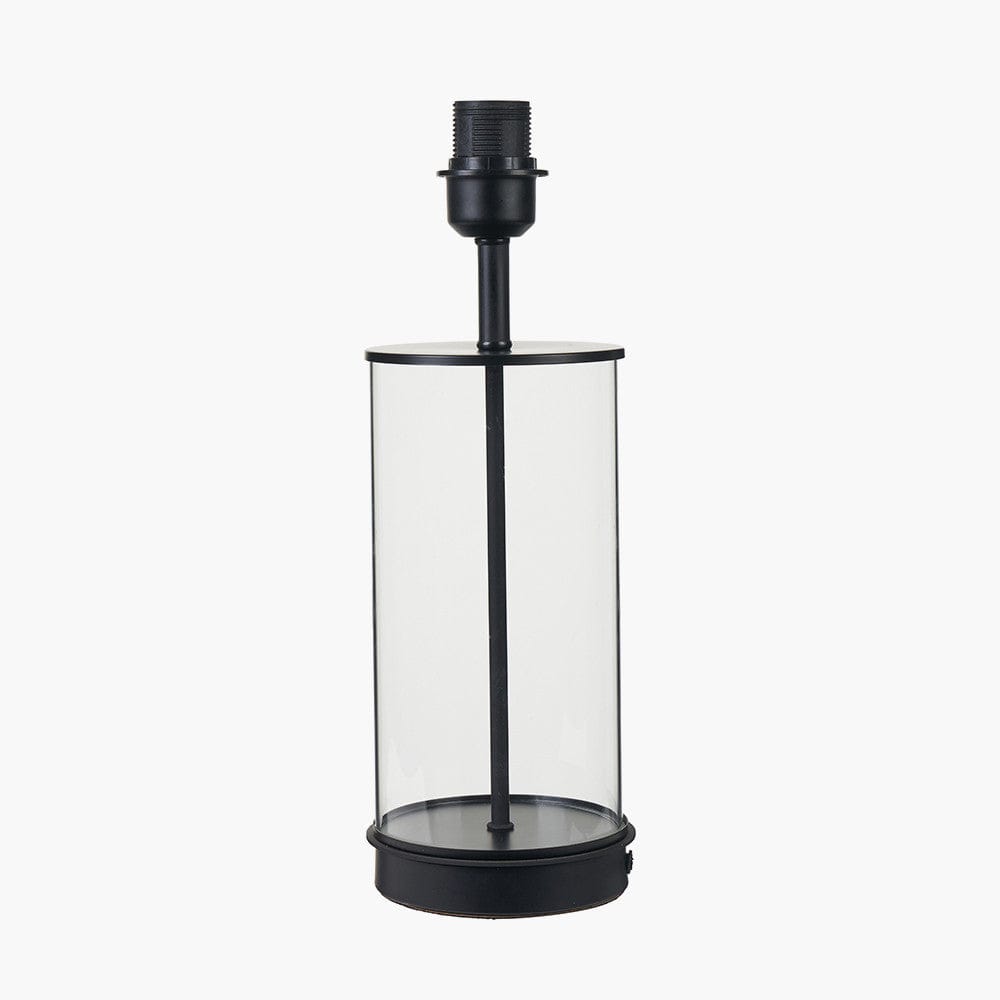 Westwood Clear Glass and Black Metal Table Lamp.