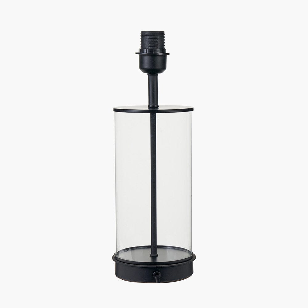 Westwood Clear Glass and Black Metal Table Lamp.