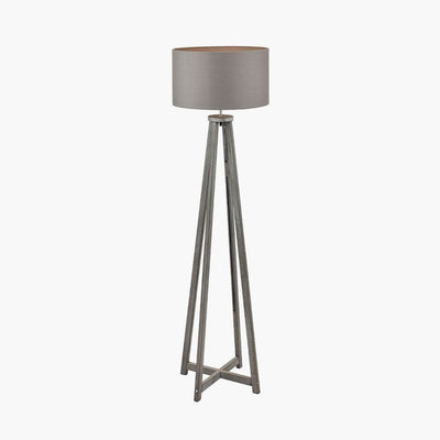 Pacific Lifestyle Lighting Whitby Grey Wash Wood Tapered 4 Post Floor Lamp - Base Only House of Isabella UK