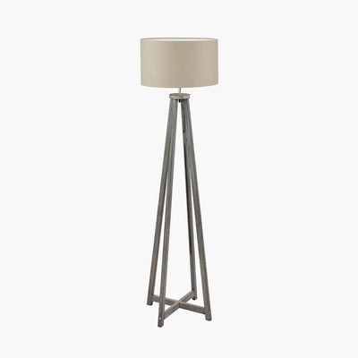 Pacific Lifestyle Lighting Whitby Grey Wash Wood Tapered 4 Post Floor Lamp - Base Only House of Isabella UK