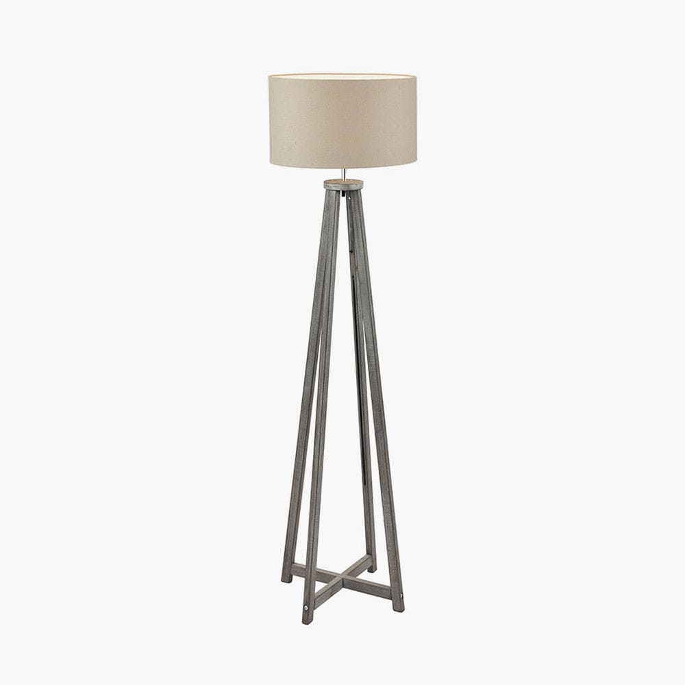 Pacific Lifestyle Lighting Whitby Grey Wash Wood Tapered 4 Post Floor Lamp - Base Only House of Isabella UK